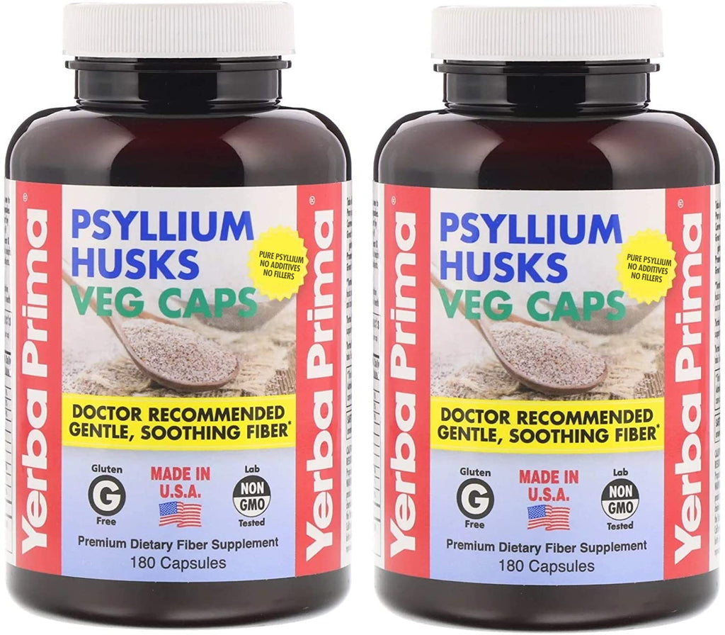 Psyllium Husks Fiber Veg Caps 180 Pack of 2 S8077