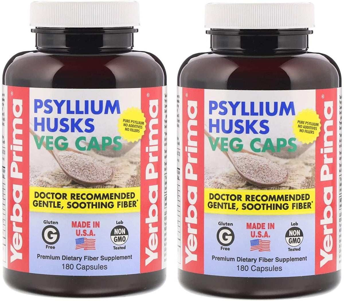 Psyllium Husks Fiber Veg Caps 180 Pack of 2 S8077