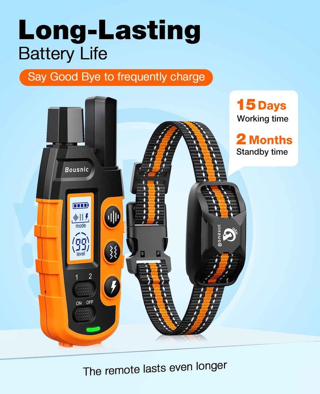Rechargeable Waterproof Dog Training Collar with Remote V46534