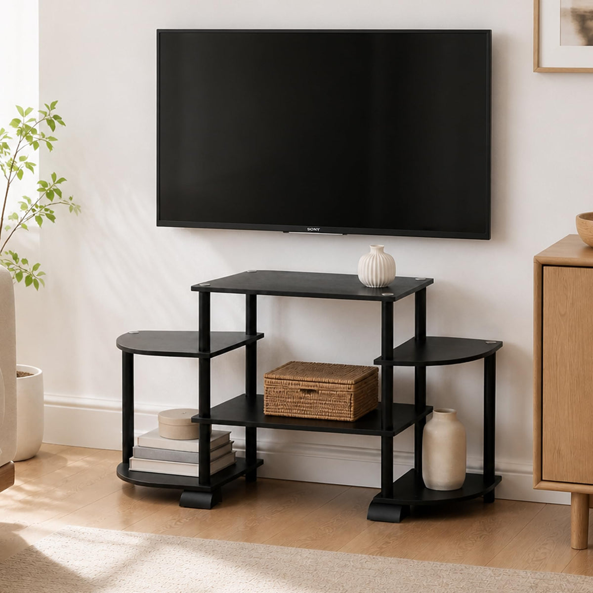 Espresso TV Stand with Open Shelf up to 50 Inch Z61378