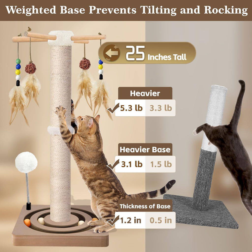 Sisal Cat Scratching Post with Toys F3447