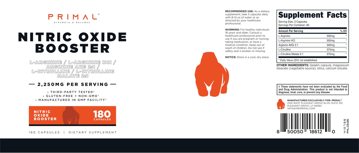 Nitric Oxide Booster 180 Capsules D78970