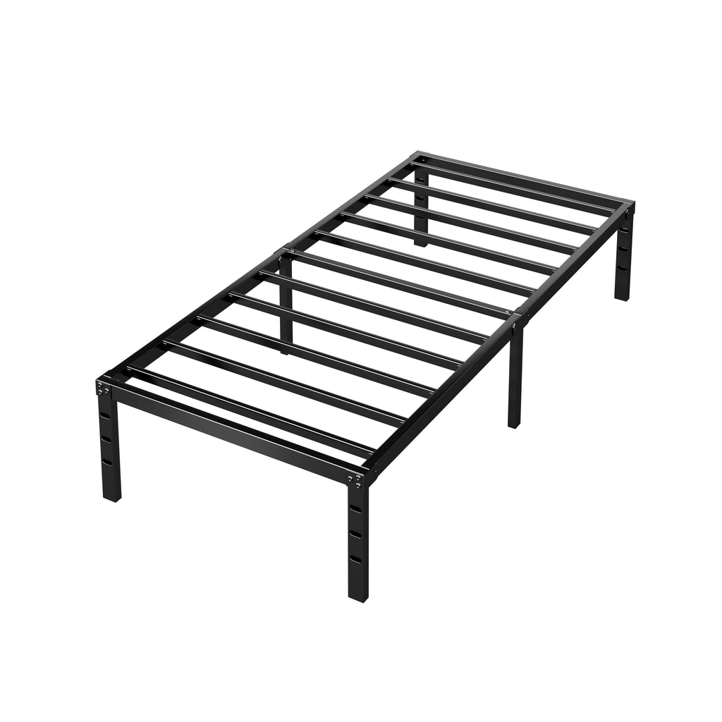 14 Inch Tall Black Metal Platform Twin Size Bed Frame L803