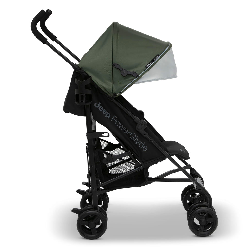 Lightweight Travel Stroller with Compact Fold, 3-Position Recline, Olive Green E6409