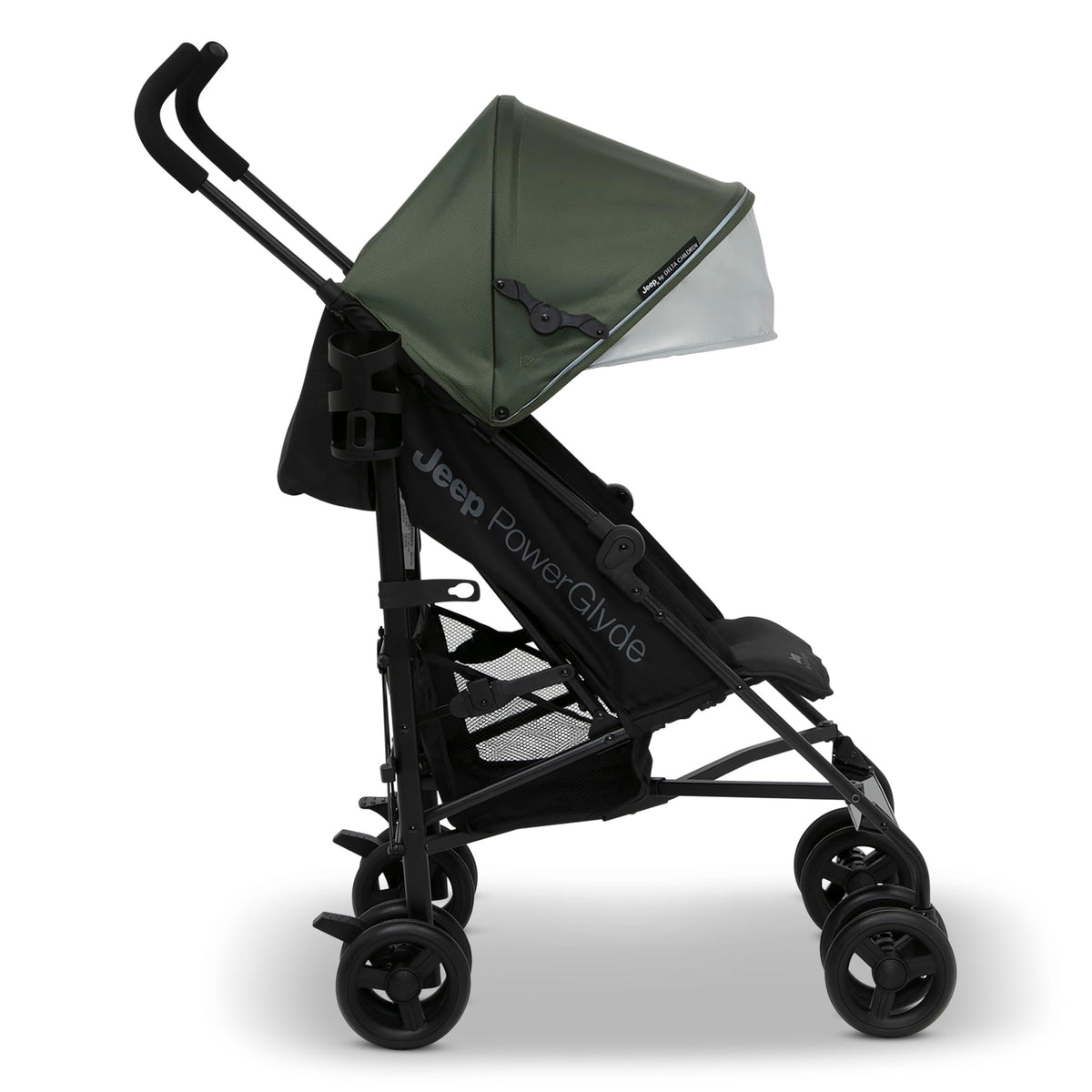Lightweight Travel Stroller with Compact Fold, 3-Position Recline, Olive Green E6409