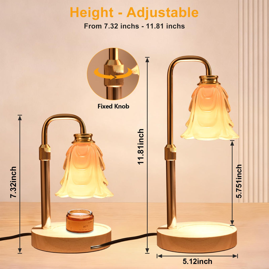 Adjustable Height Candle Warmer Lamp with Timer and Dimmer T131