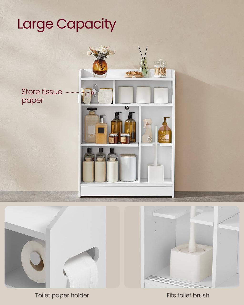 Slim Bathroom Storage Cabinet with Sliding Doors G992