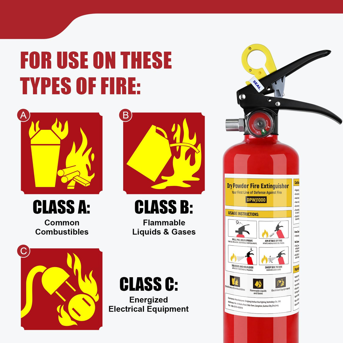 2.5 lb ABC Dry Chemical Fire Extinguishers F506