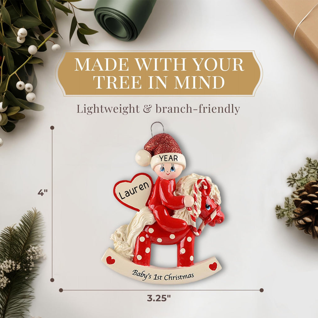 Baby's First Christmas Ornament 2026 Red Horse K95035