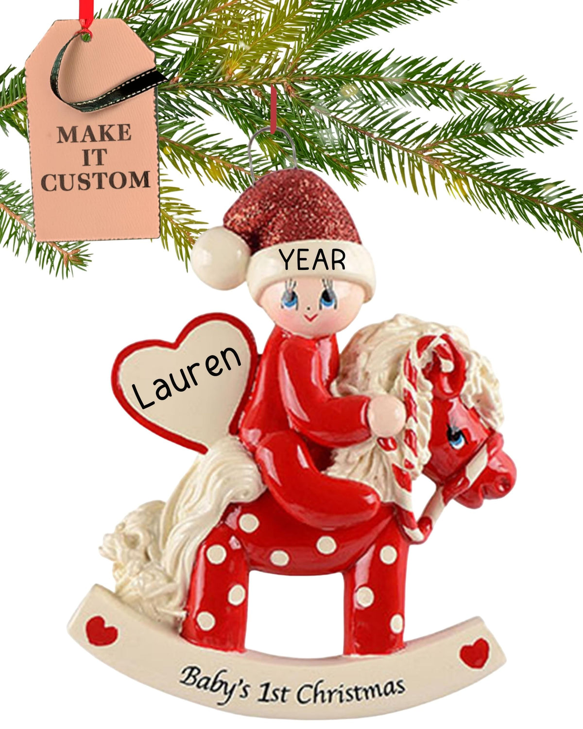 Baby's First Christmas Ornament 2026 Red Horse K95035