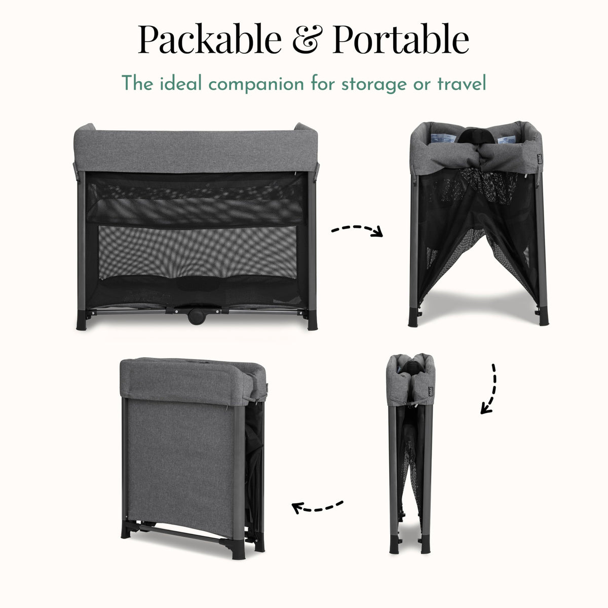 Portable Playard with Instant Fold and Bassinet, Grey W177640