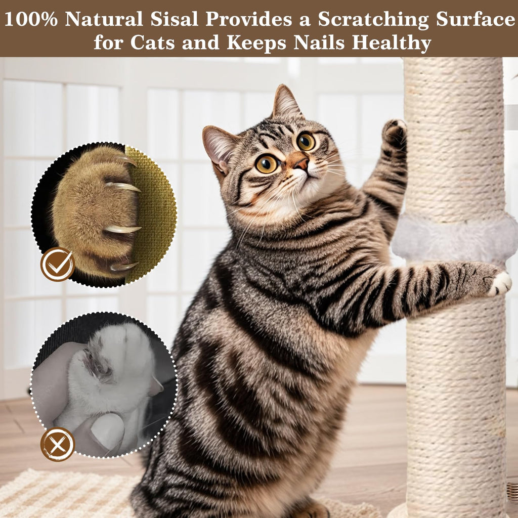 Sisal Cat Scratching Post with Toys F3447