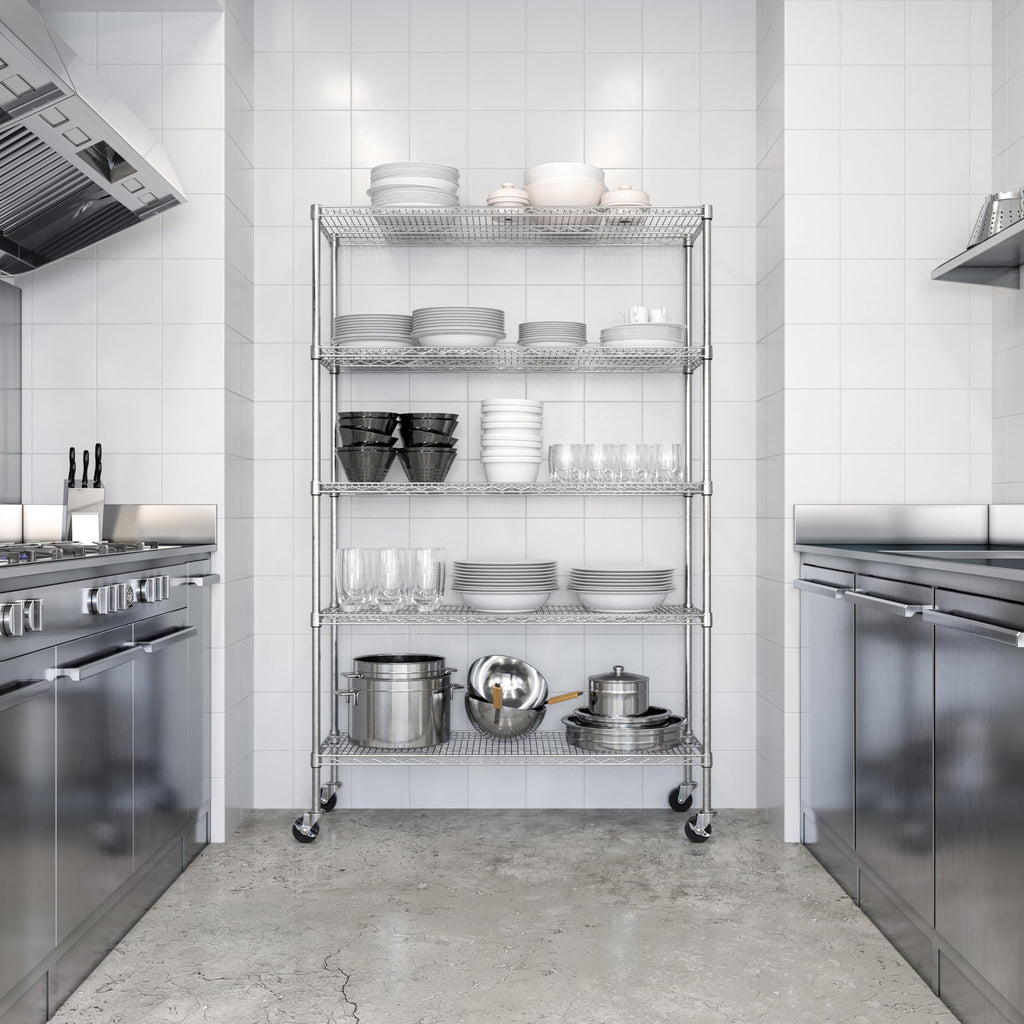 5-Tier Solid Steel Wire Shelving Rack R884