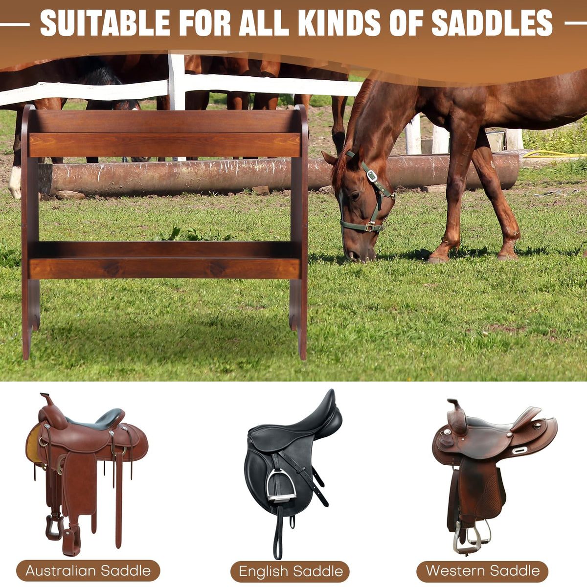 Solid Wood Saddle Rack X92988