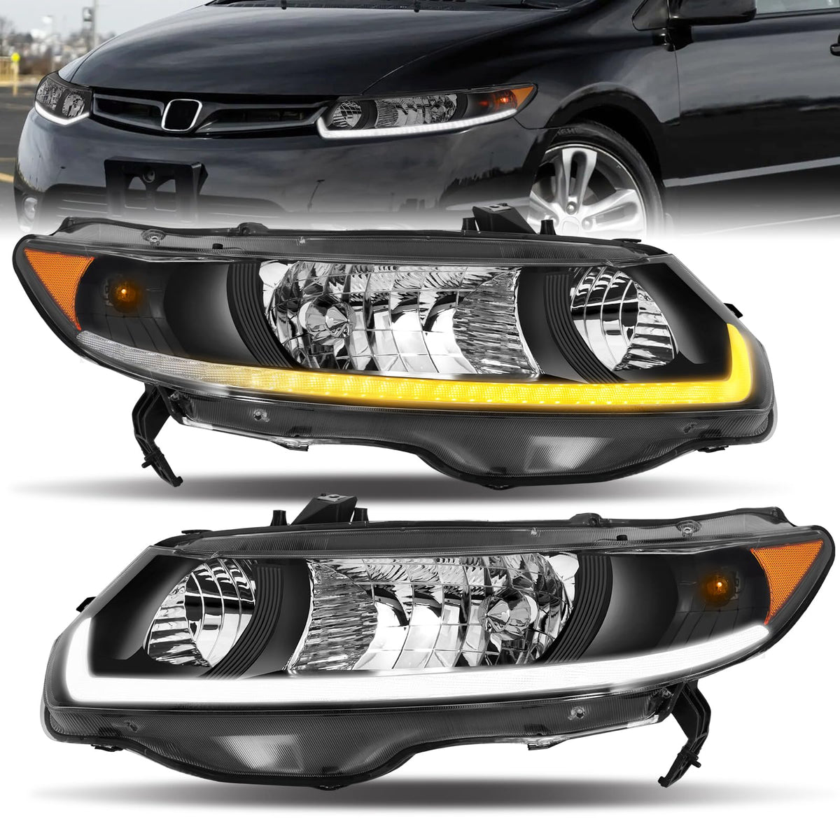 Headlight Assembly for 2006-2011 Honda Civic 2-Door Coupe Q4900