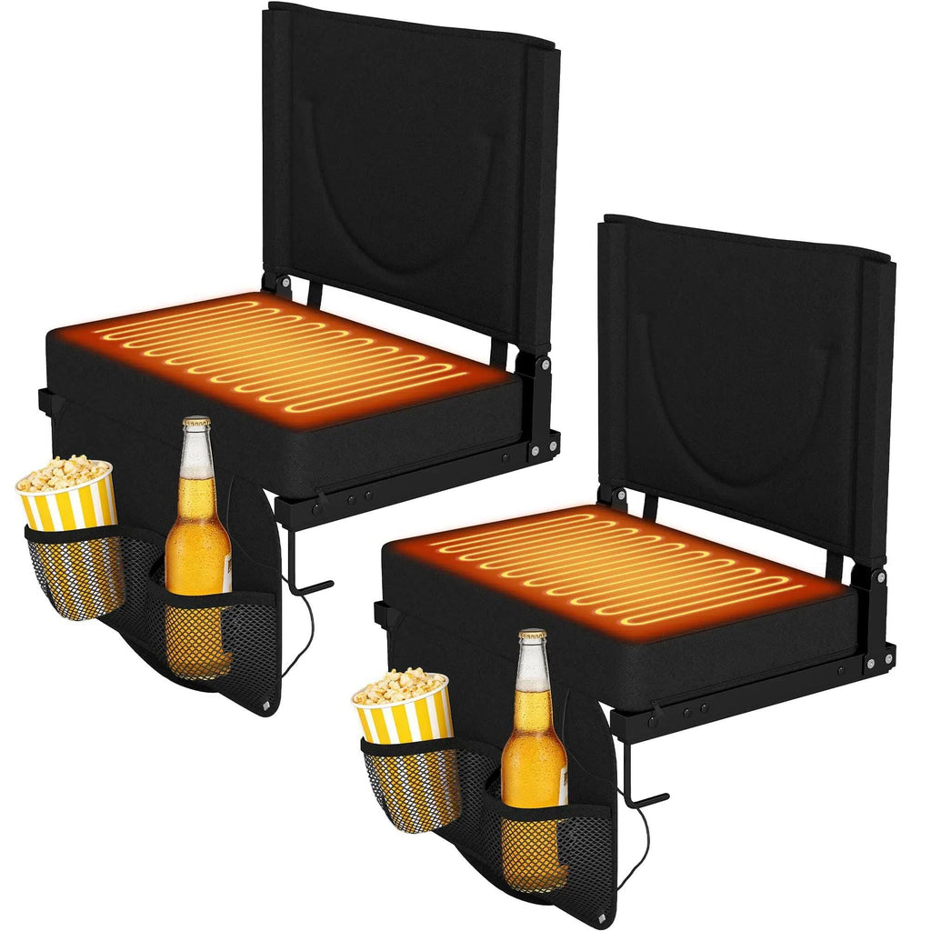 Black Heated Folding Stadium Seat C197687