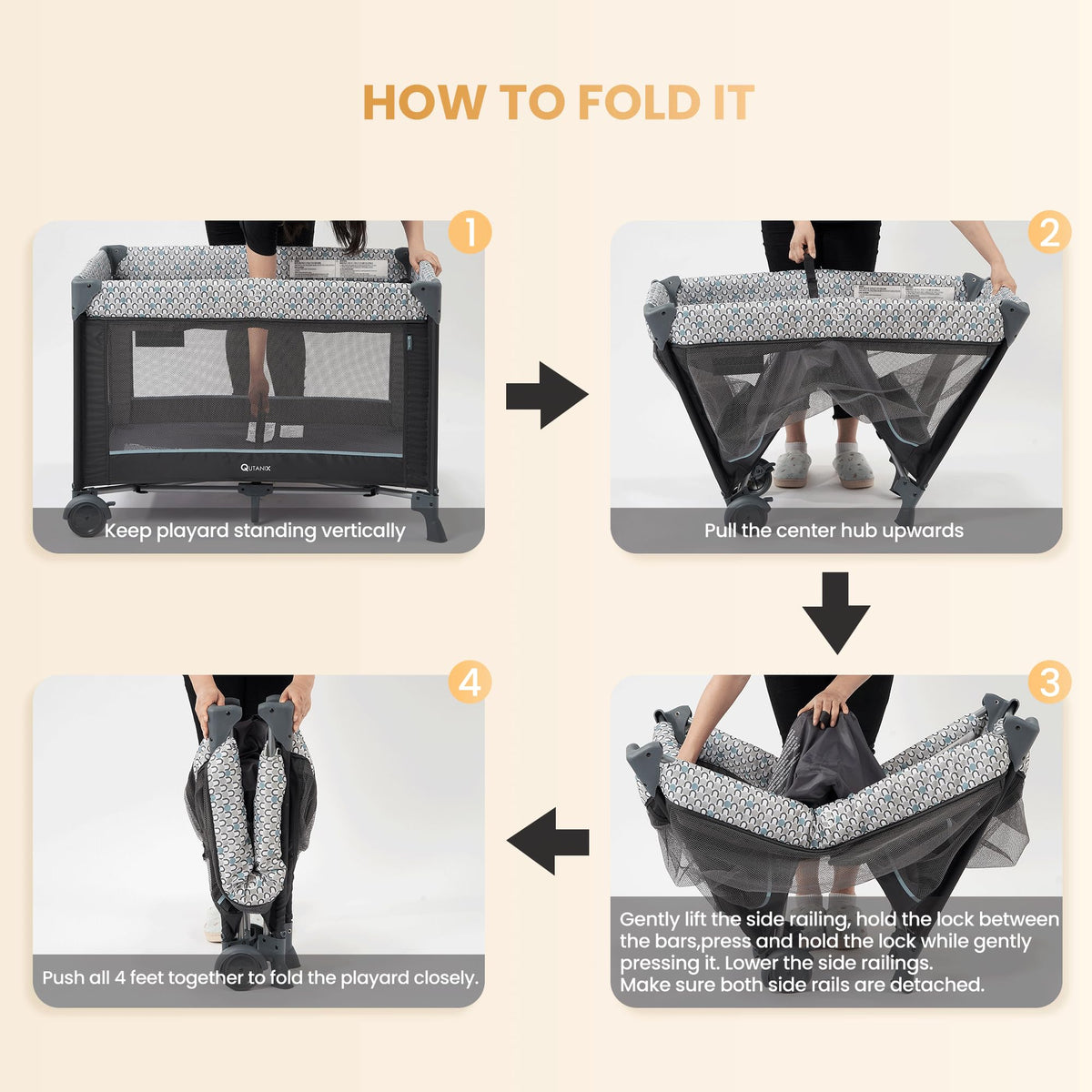 5 in 1 Foldable Baby Crib Playpen V7981