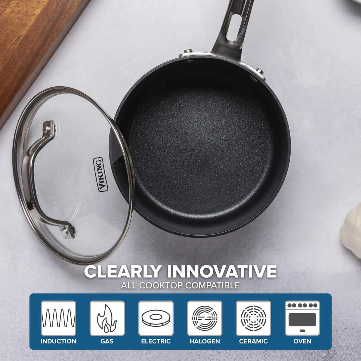 12 Piece Non Stick Hard Anodized Cookware Set with Glass Lids J685