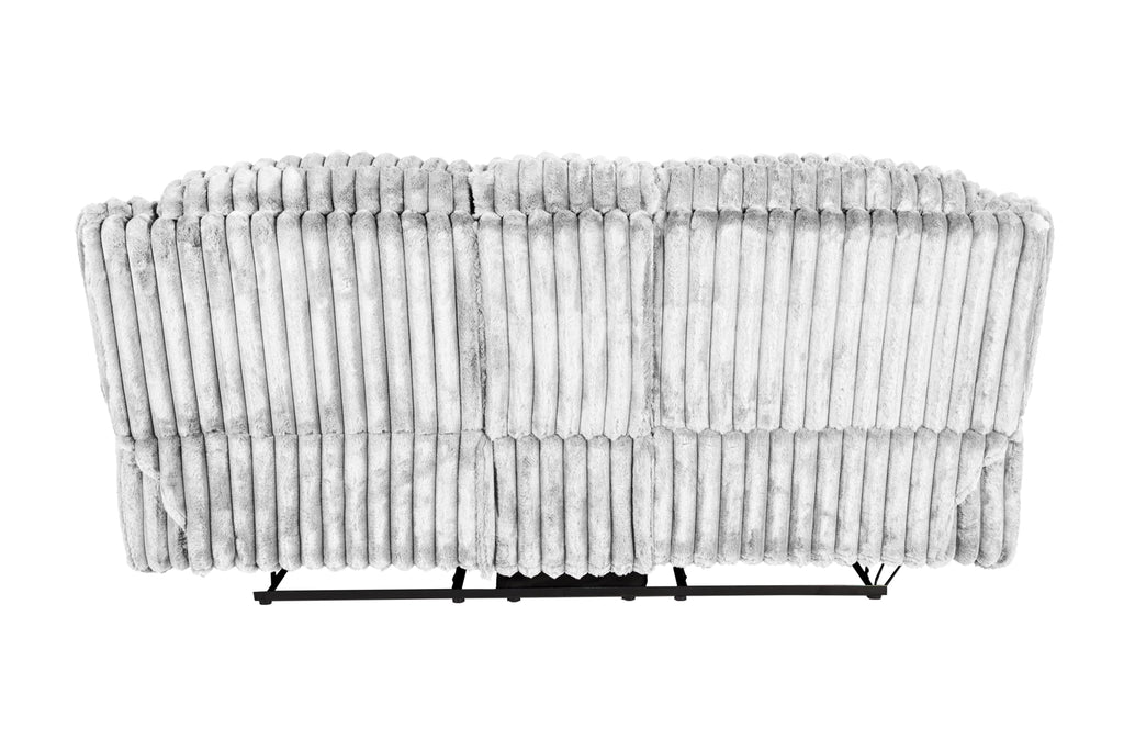 Light Gray Corduroy Manual Motion Loveseat C27854