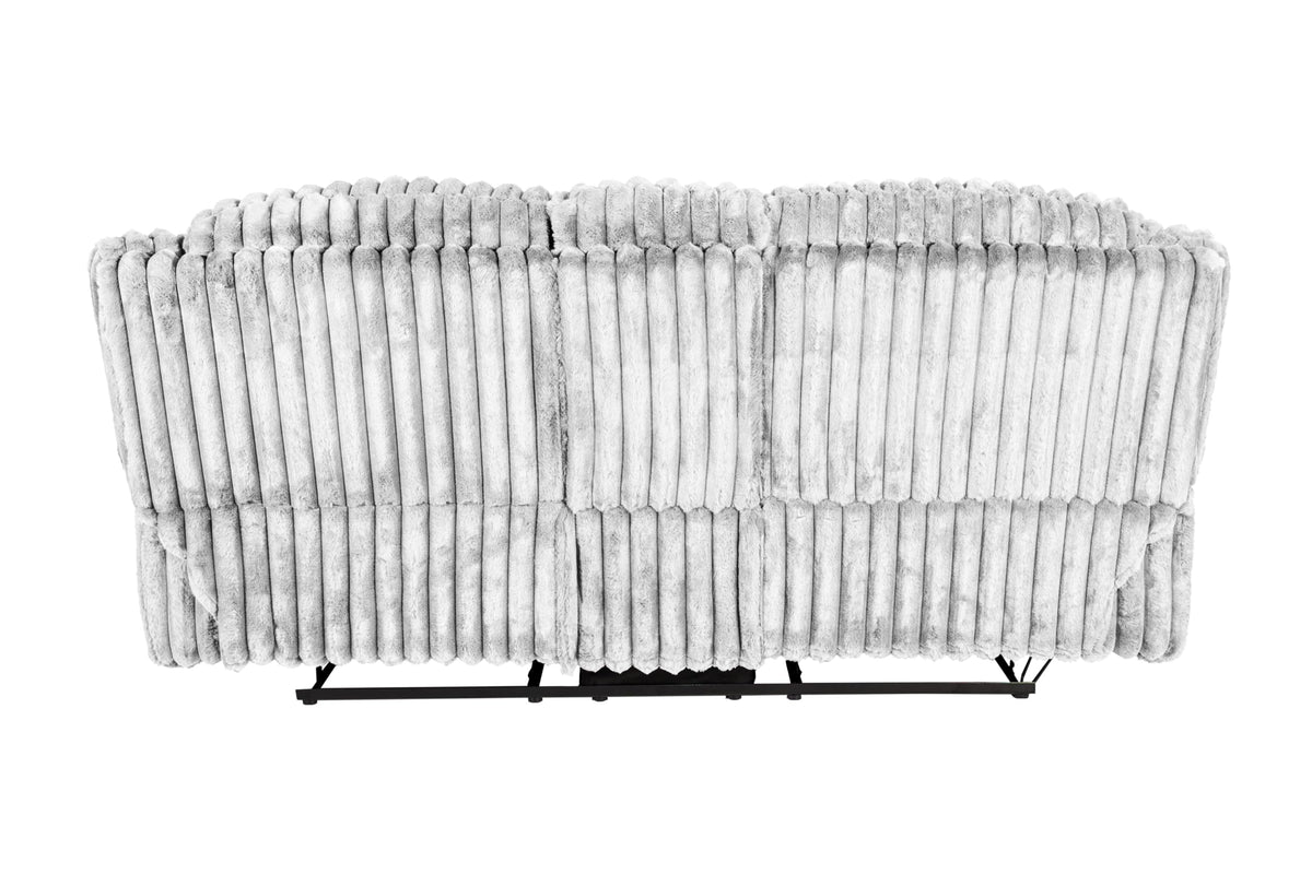 Light Gray Corduroy Manual Motion Loveseat C27854