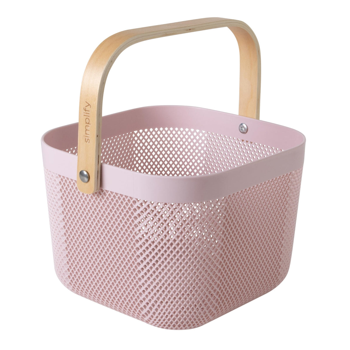 Small Mesh Storage Basket with Wooden Handle P527459