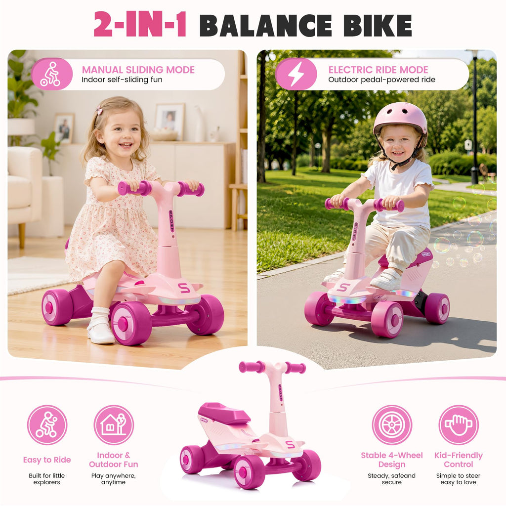 Electric Baby Balance Bike with Bubble Machine D30749