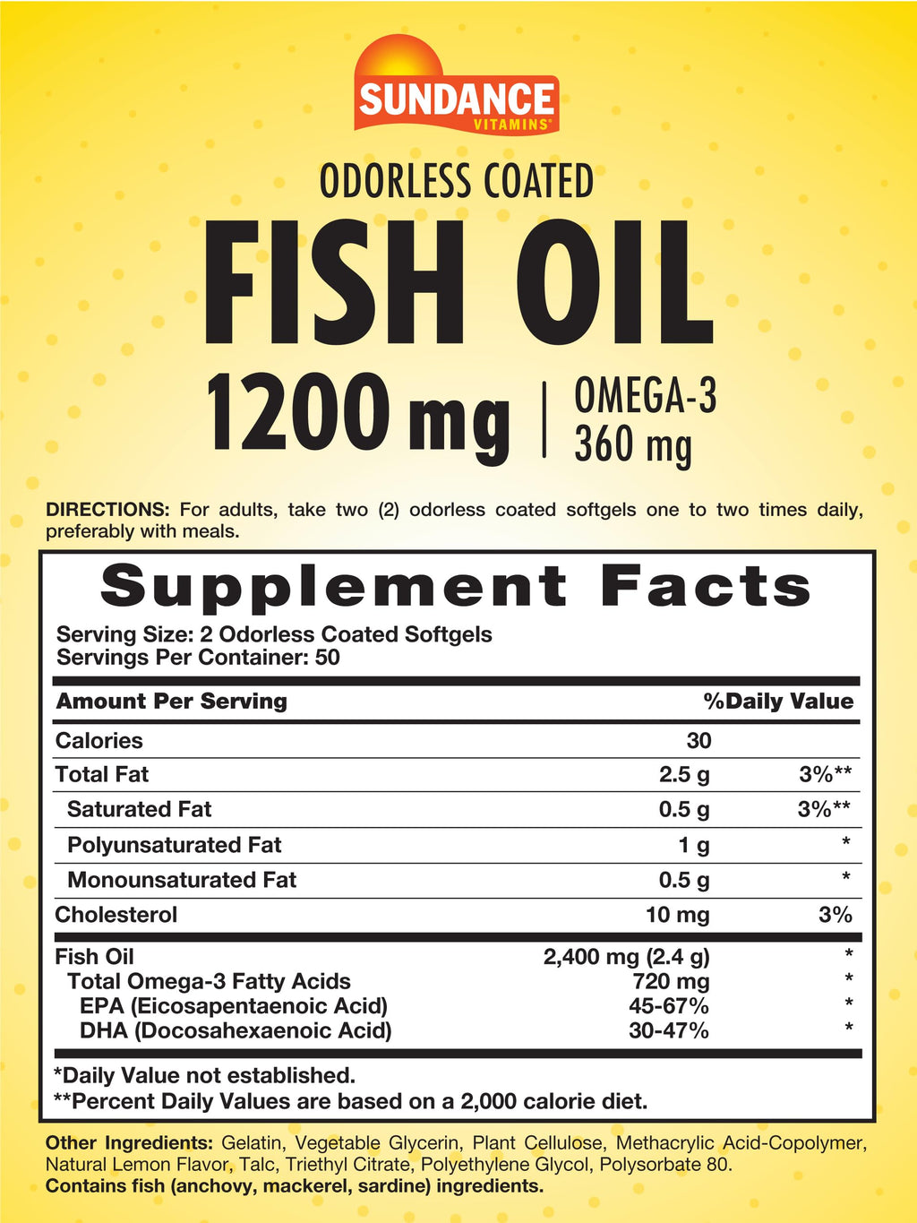 Fish Oil 1200mg 100 Softgels A220782