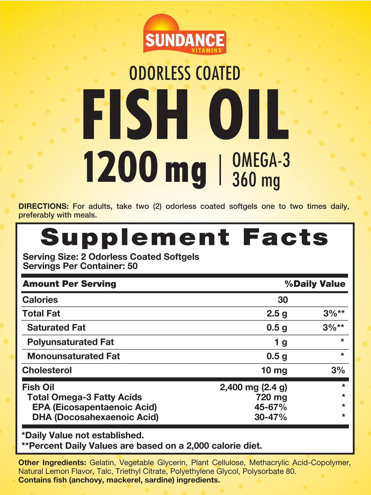 Fish Oil 1200mg 100 Softgels A220782