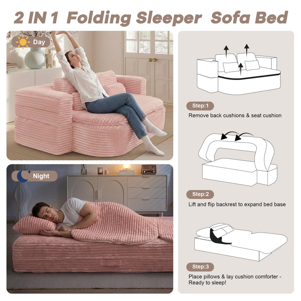 75'' Folding Sleeper Sofa Bed N61954