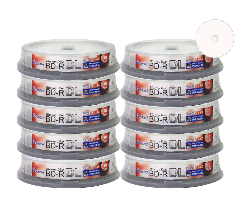100-disc 50gb 6X Bd-r Dl White Inkjet Hub Printable Blank Disc I4680