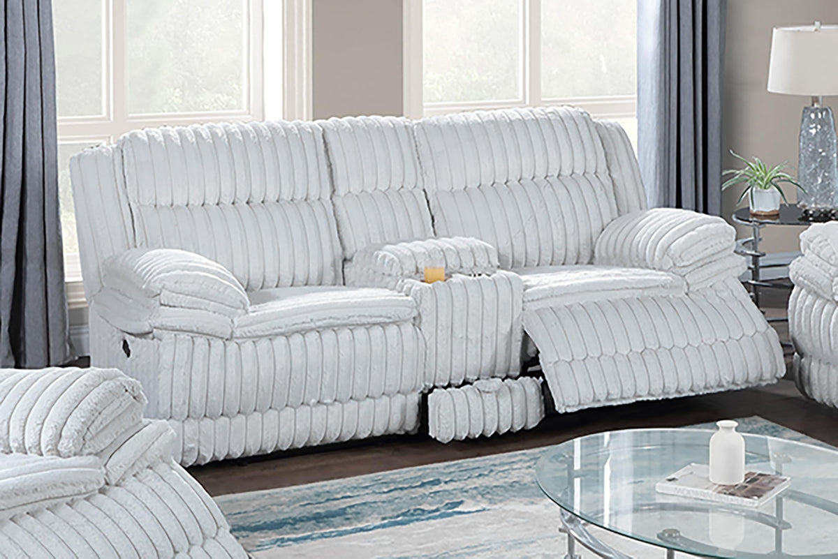 Light Gray Corduroy Manual Motion Loveseat C27854