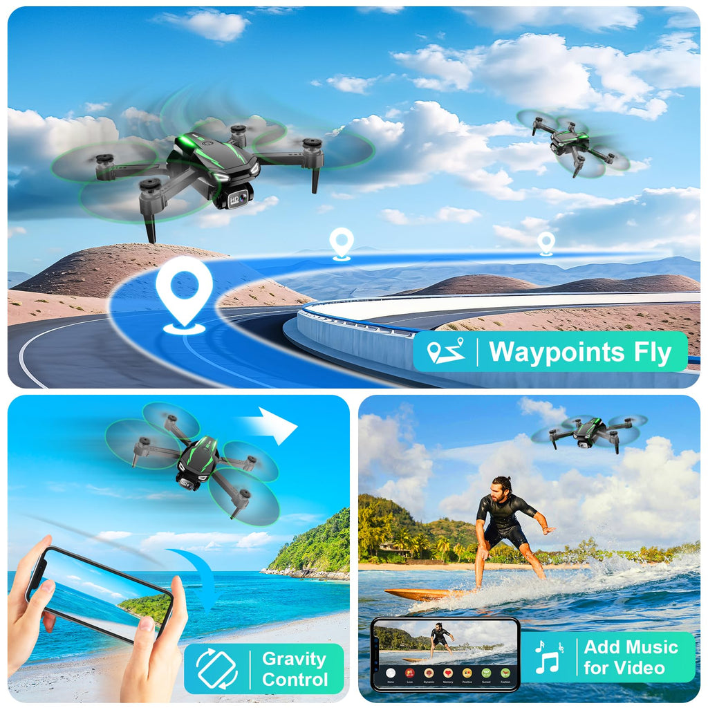 Foldable Mini Drone with 1080P Camera, 2 Batteries P57635