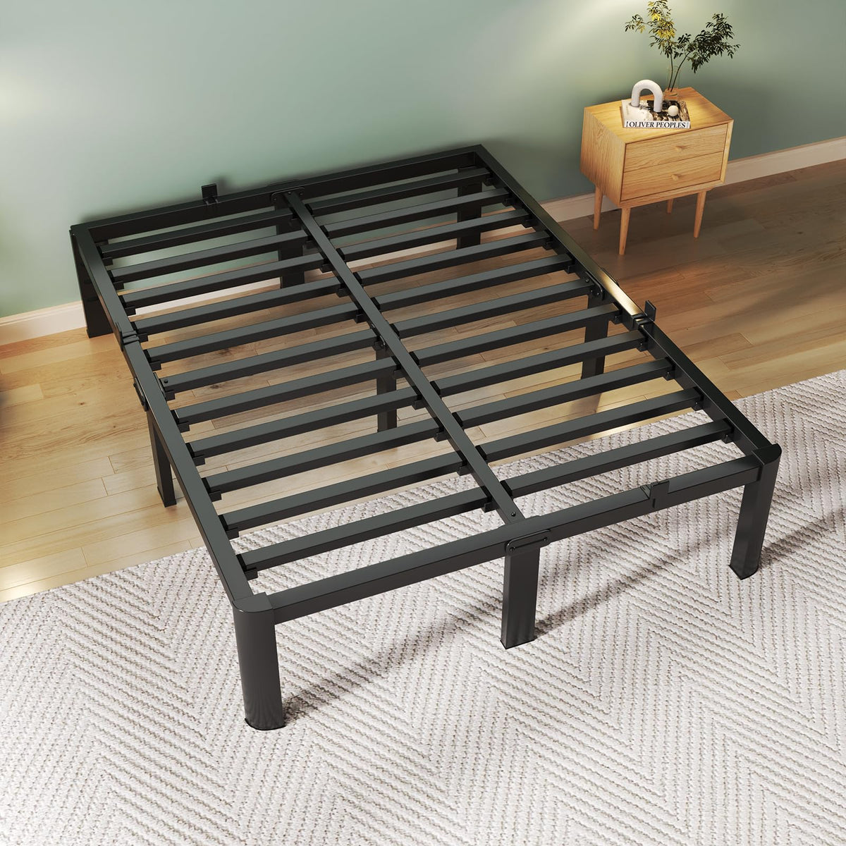 Queen Size 18 Inch Metal Platform Bed Frame N72796