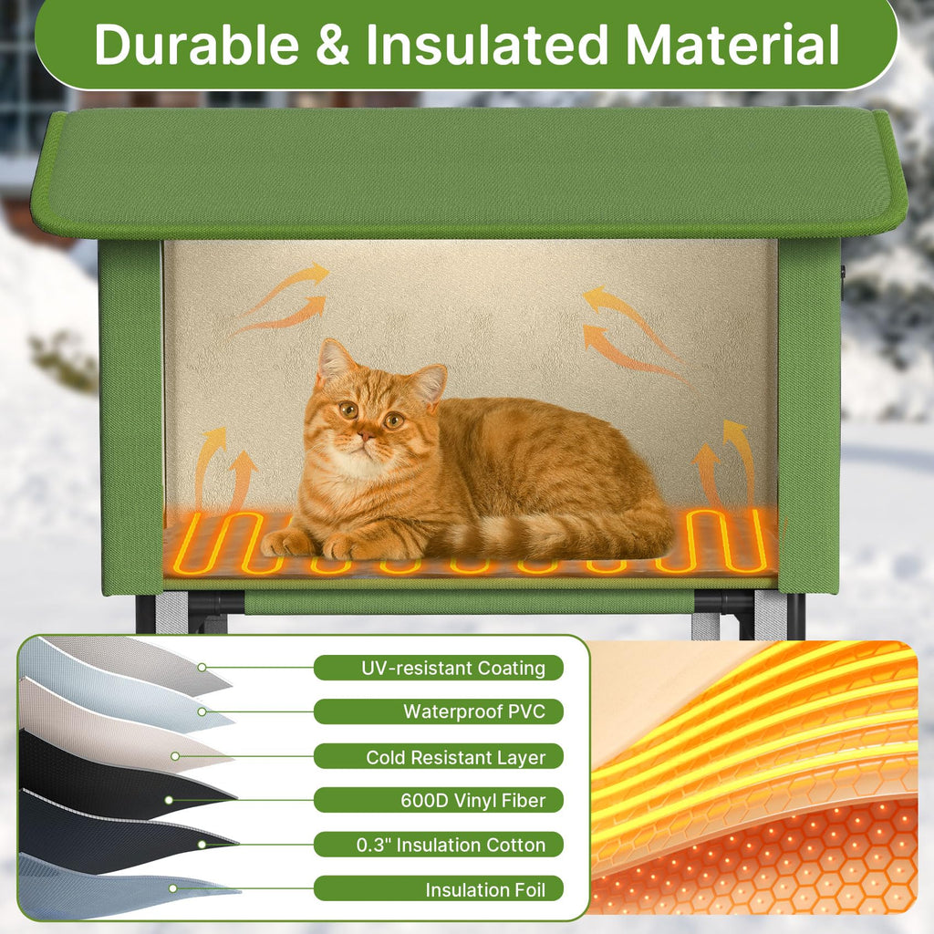 24" Heated Cat House with Escape Door N482