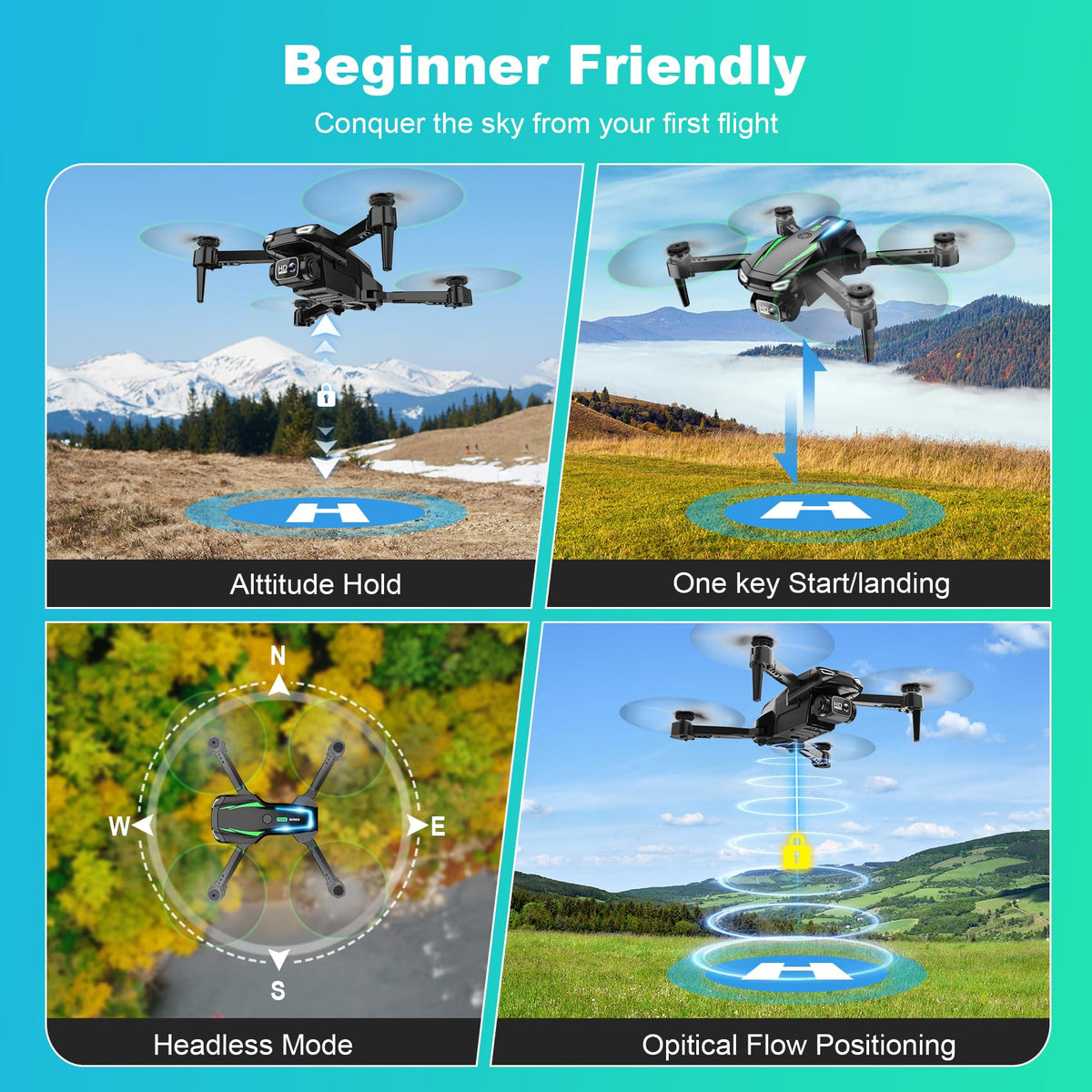Foldable Mini Drone with 1080P Camera, 2 Batteries P57635