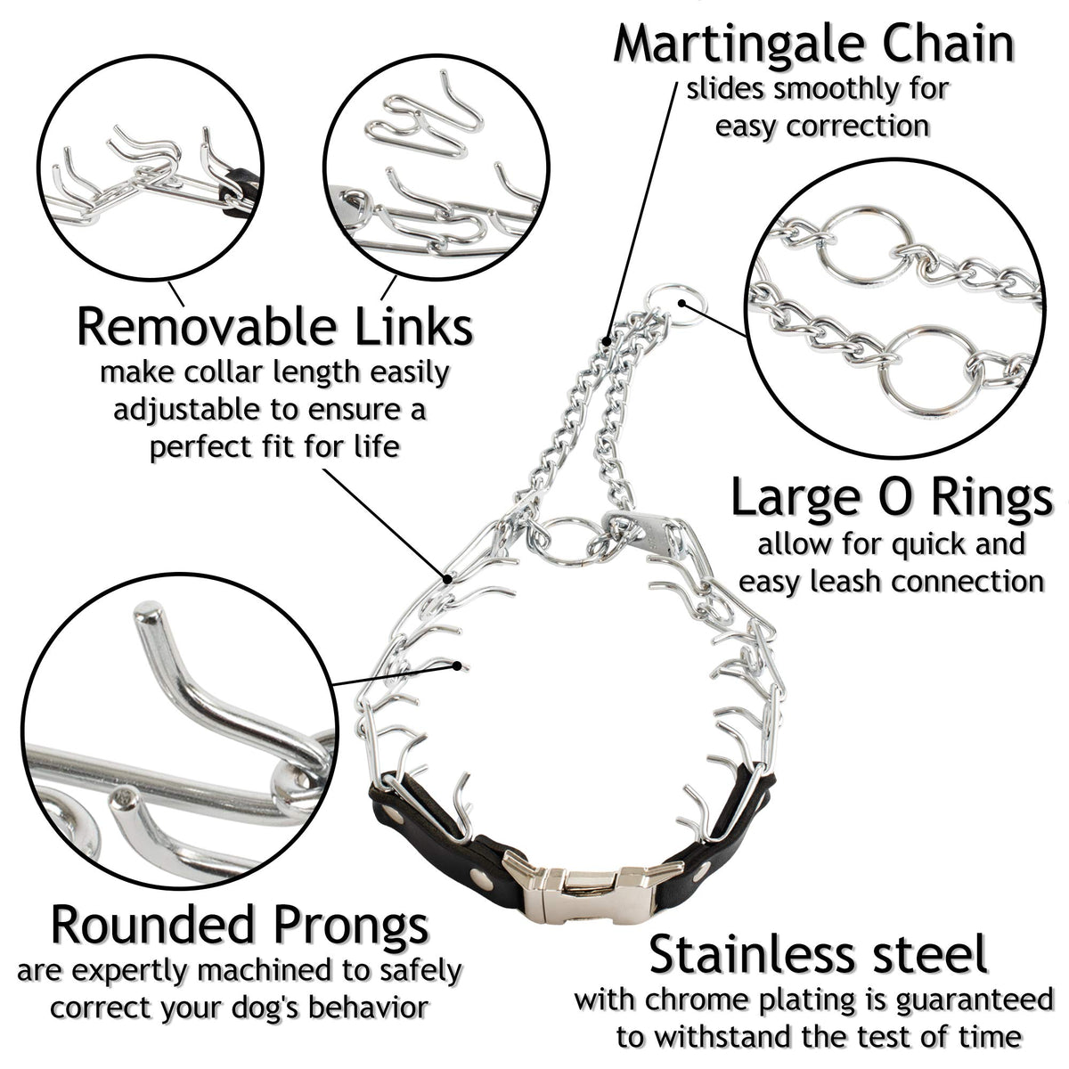 2.25mm Adjustable Prong Dog Collar X4410