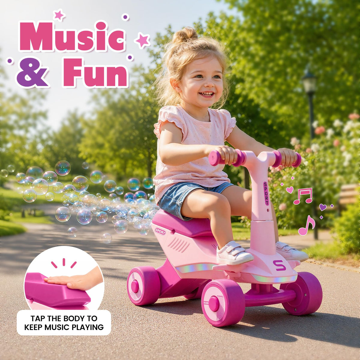 Electric Baby Balance Bike with Bubble Machine D30749