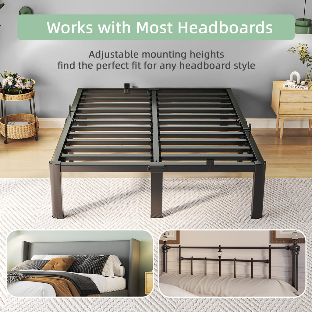 Queen Size 18 Inch Metal Platform Bed Frame N72796