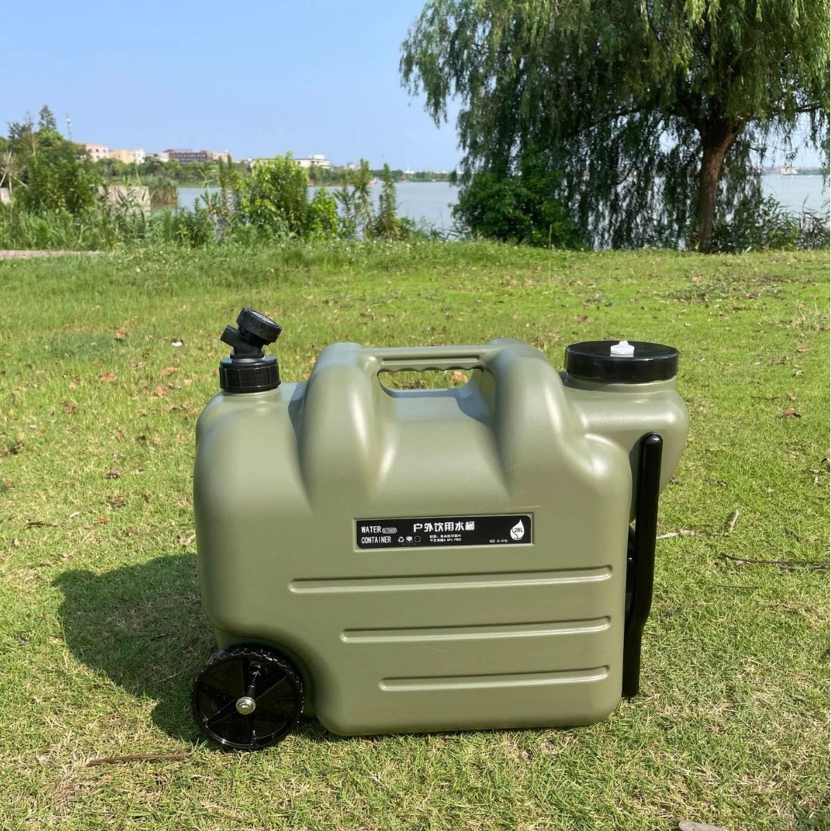 White Portable Water Dispenser with Faucet and Wheels N3559