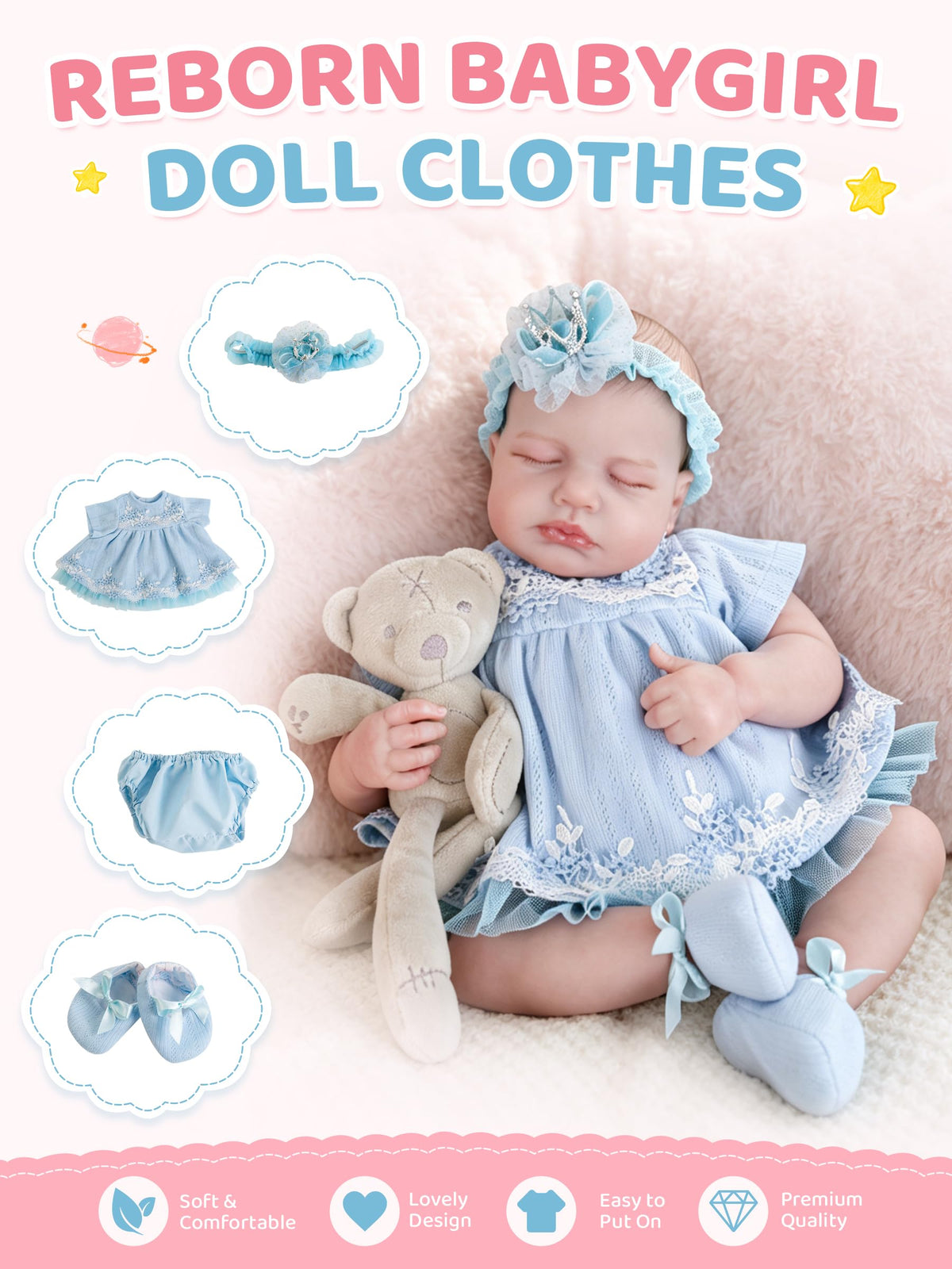 Blue Baby Doll Clothes 17-20 Inches H65302