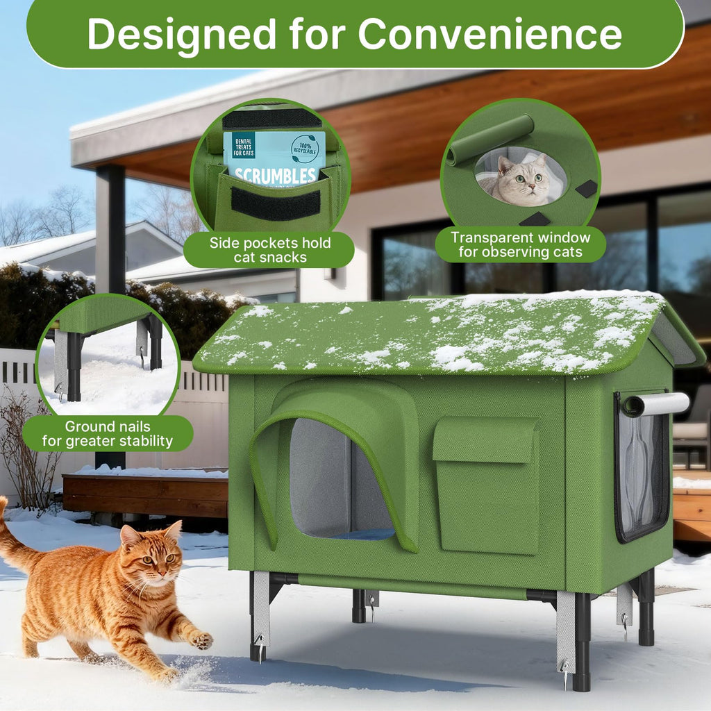 24" Heated Cat House with Escape Door N482