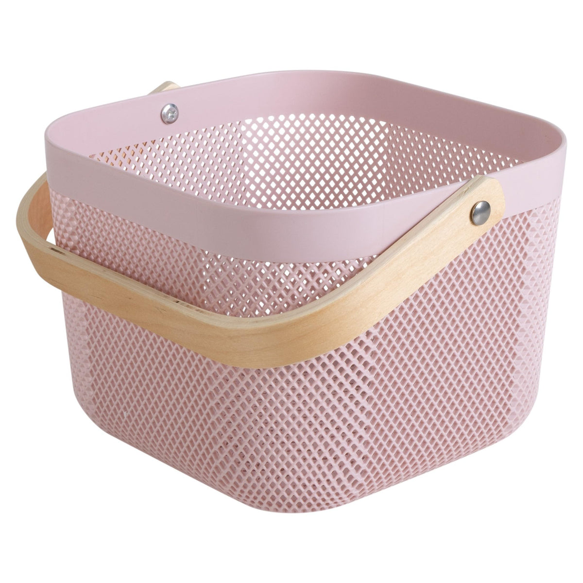 Small Mesh Storage Basket with Wooden Handle P527459