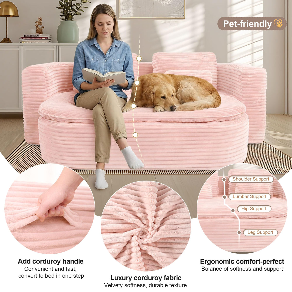 75'' Folding Sleeper Sofa Bed N61954