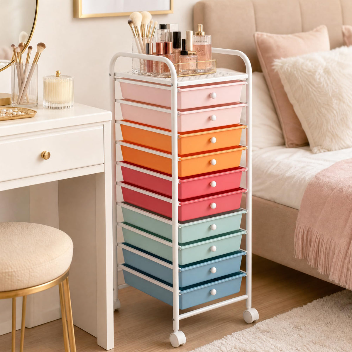 10 Drawers Rolling Storage Cart C583