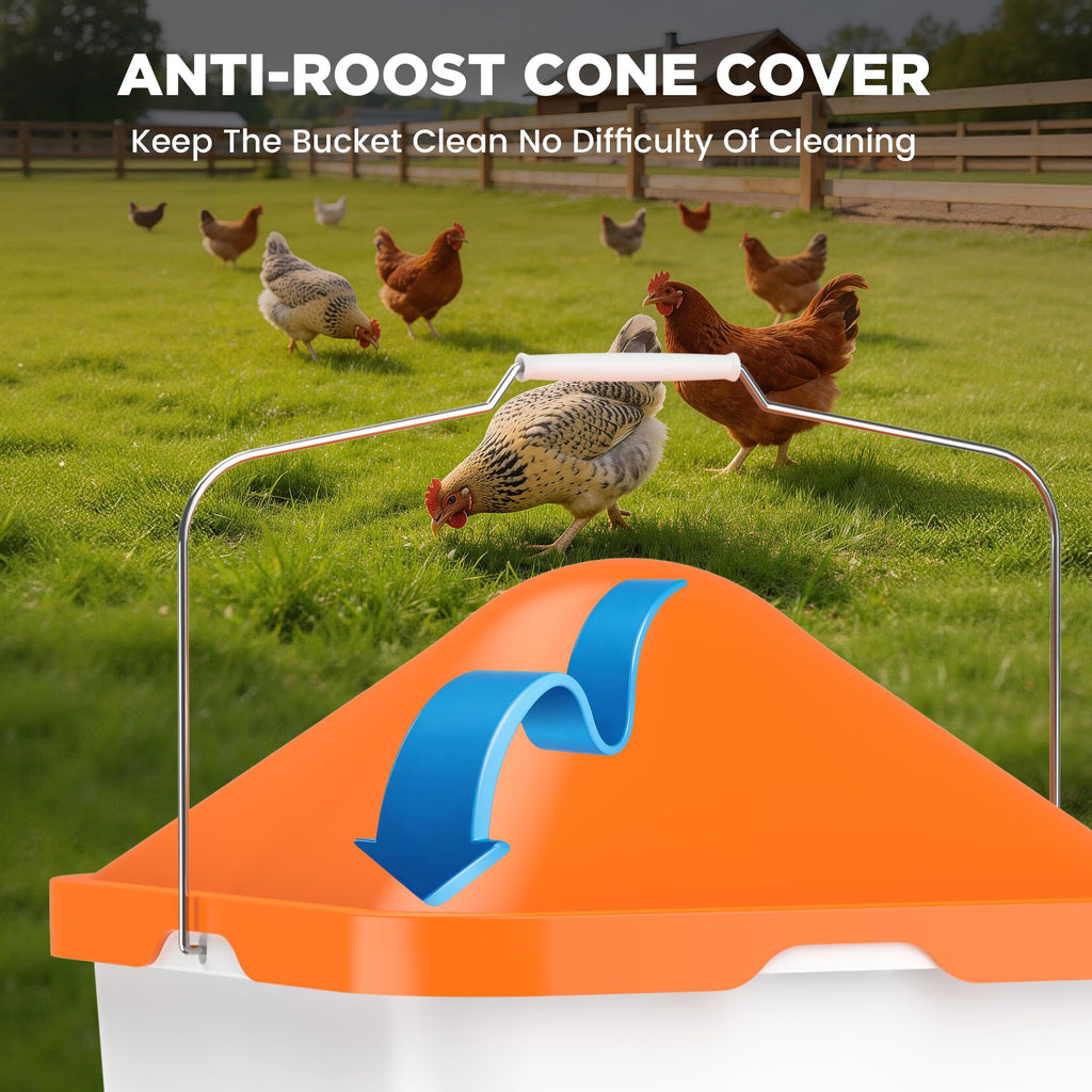 5 Gallons Chicken Waterer Bucket with Cups and Adjustable Legs J929