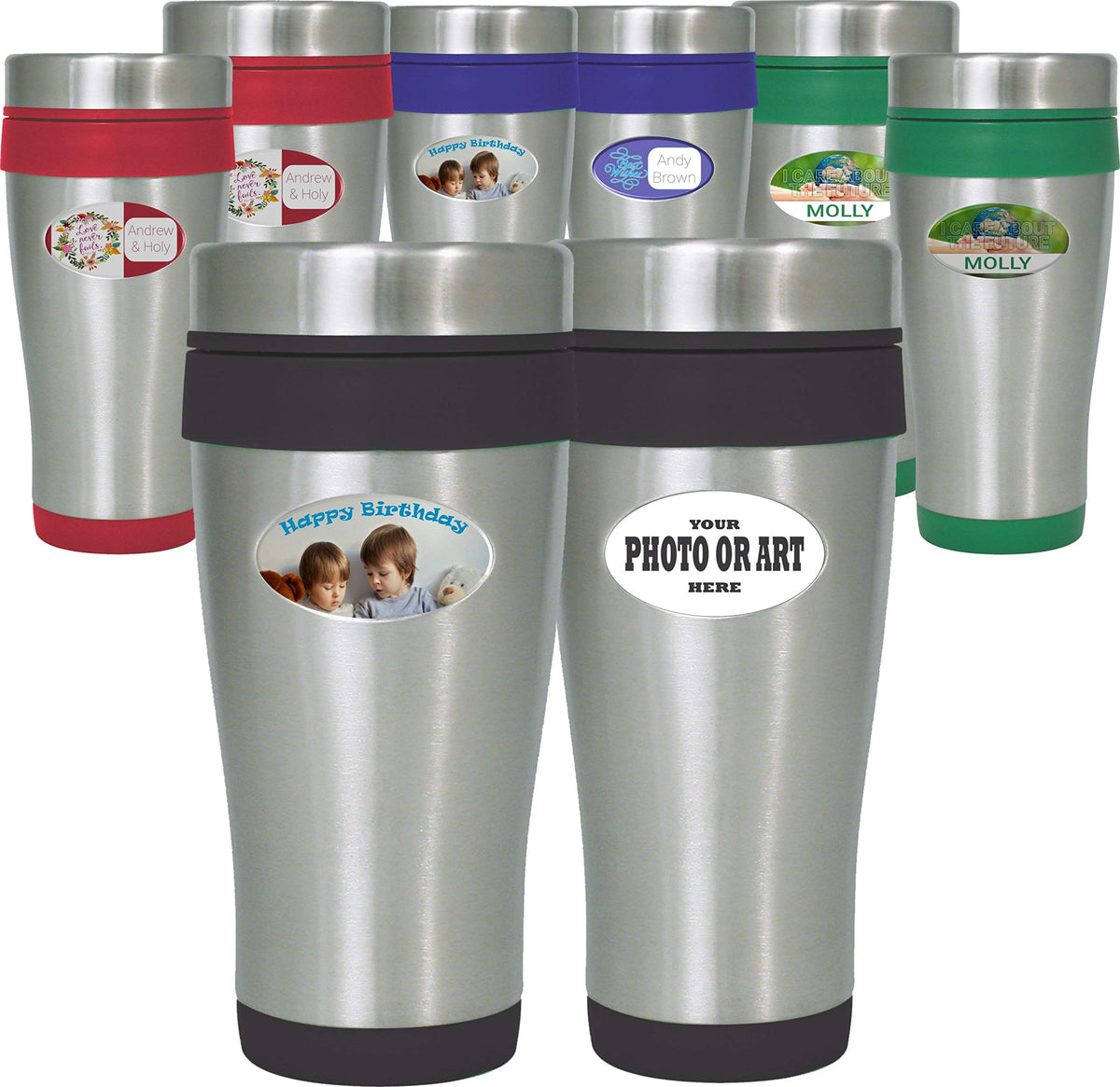 16 oz Stainless Steel Insulated Travel Mugs with Lid N941
