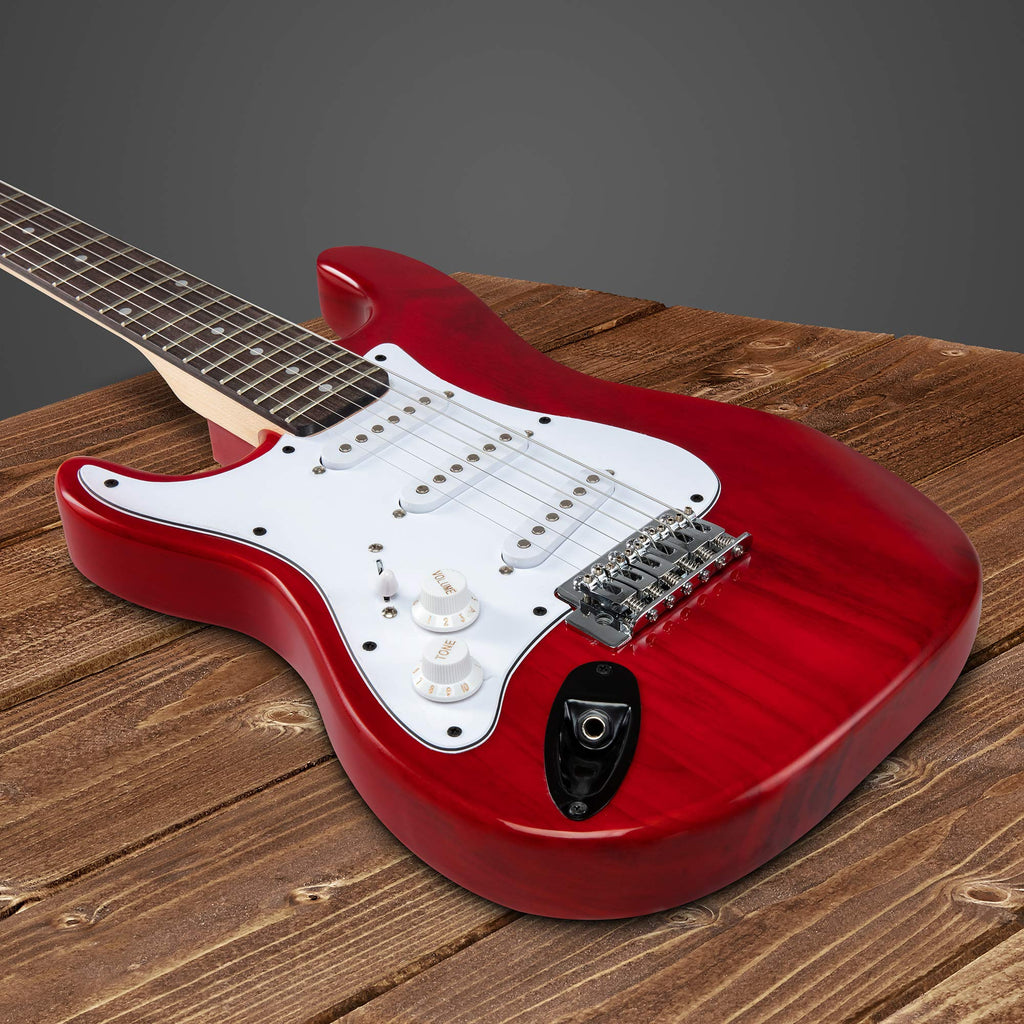 Left Hand 36 Inch 3/4 Size Electric Guitar Kit Red F296695