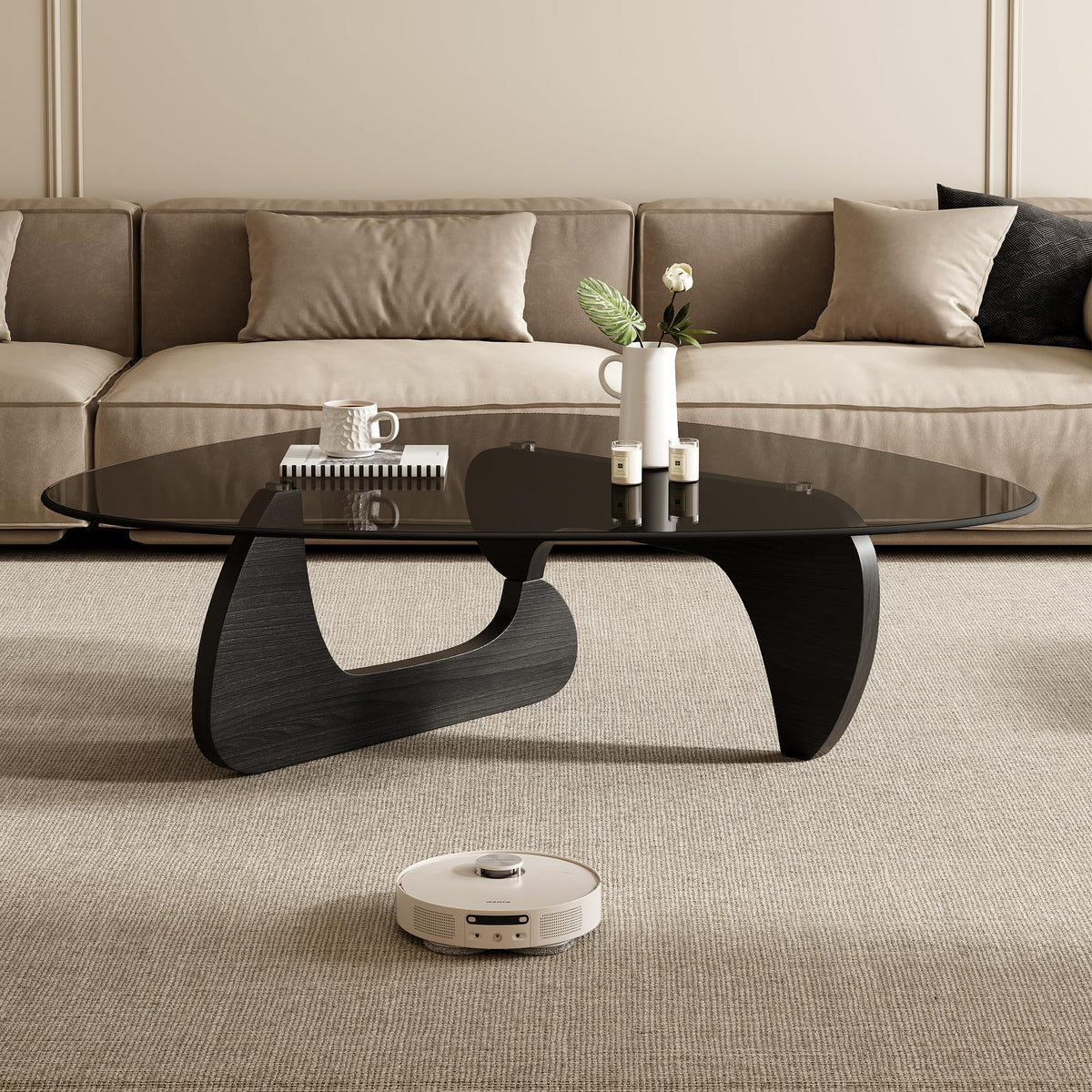 Mid Century Modern Triangle Coffee Table V8627