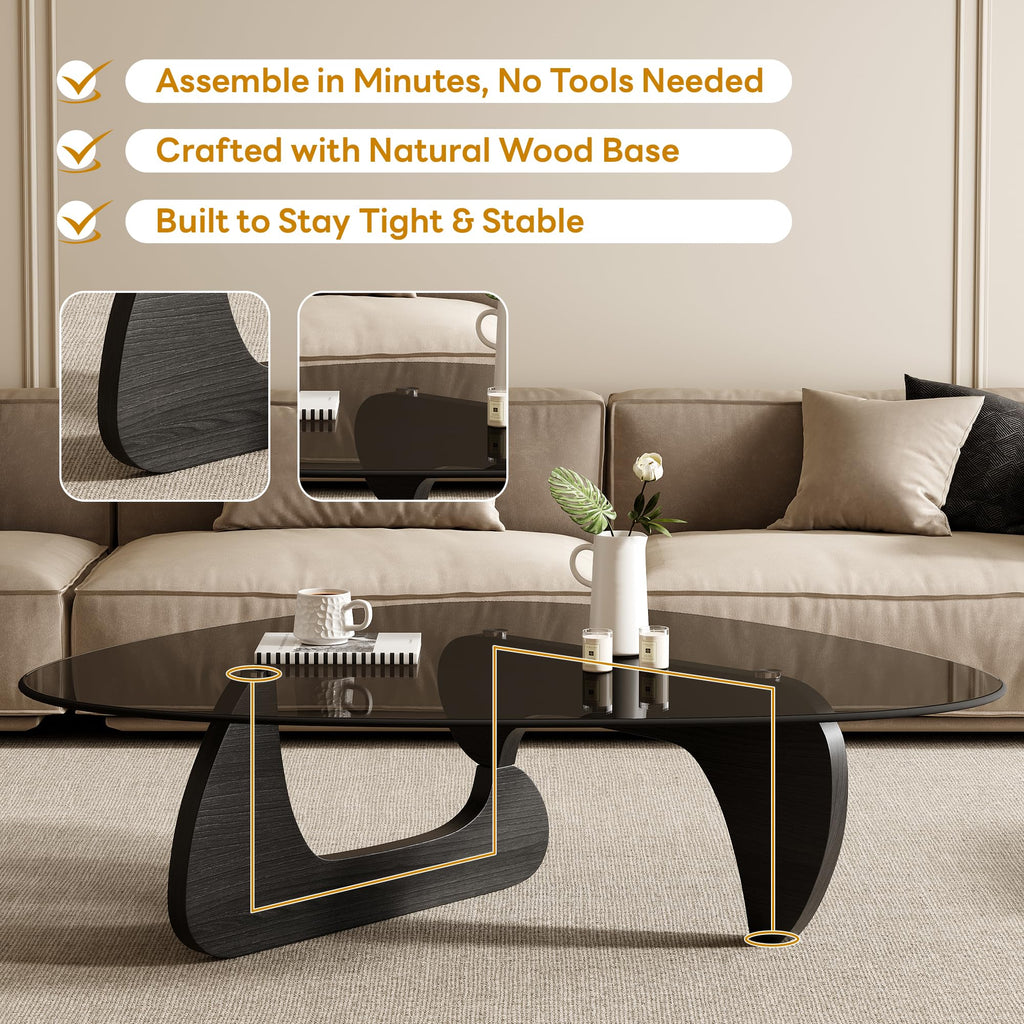 Mid Century Modern Triangle Coffee Table V8627
