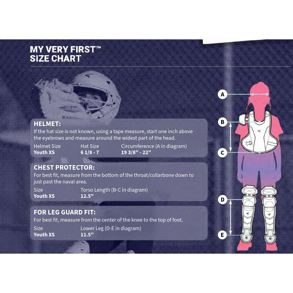 Youth Softball Catcher's Set with Helmet, Leg Guards & Chest Protector E8096